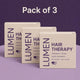 Pack of 3 Lumen Hair Therapy solid shampoo bars with rice protein, silk, keratin & B7 biotin for softness and shine